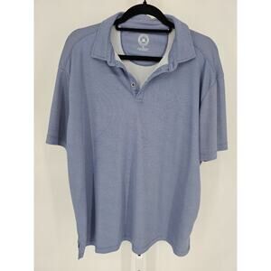 V46 Performance Golf Mens Sz XL Short Sleeve Polo Shirt Blue Micro Stripe